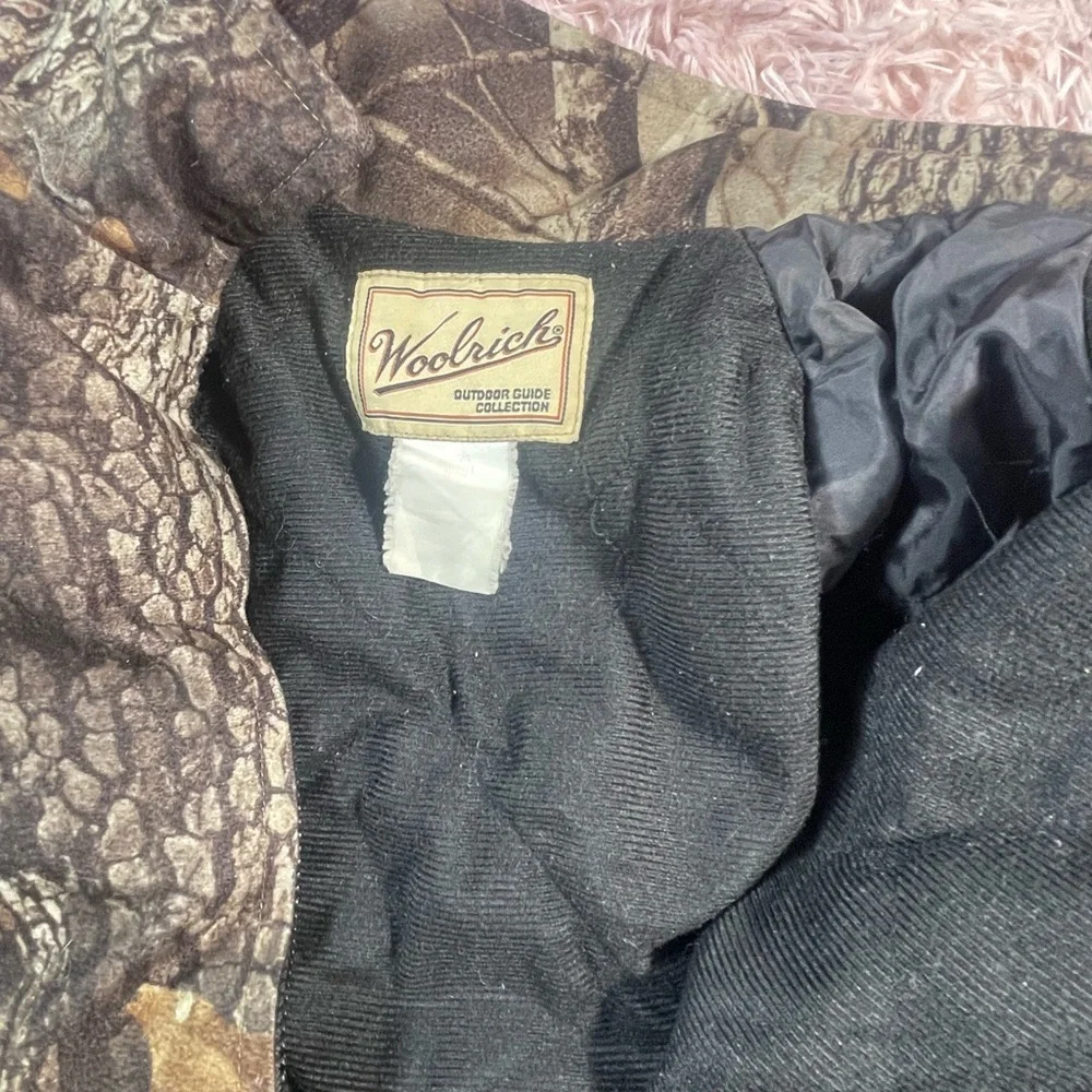 Woolrich Outdoor Guide Jacket Mens Medium Brown Camo Insulated Bomber